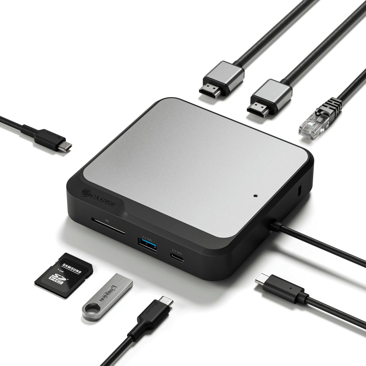 Alogic HDMI Dual 4K Display Docking Station Space Gray