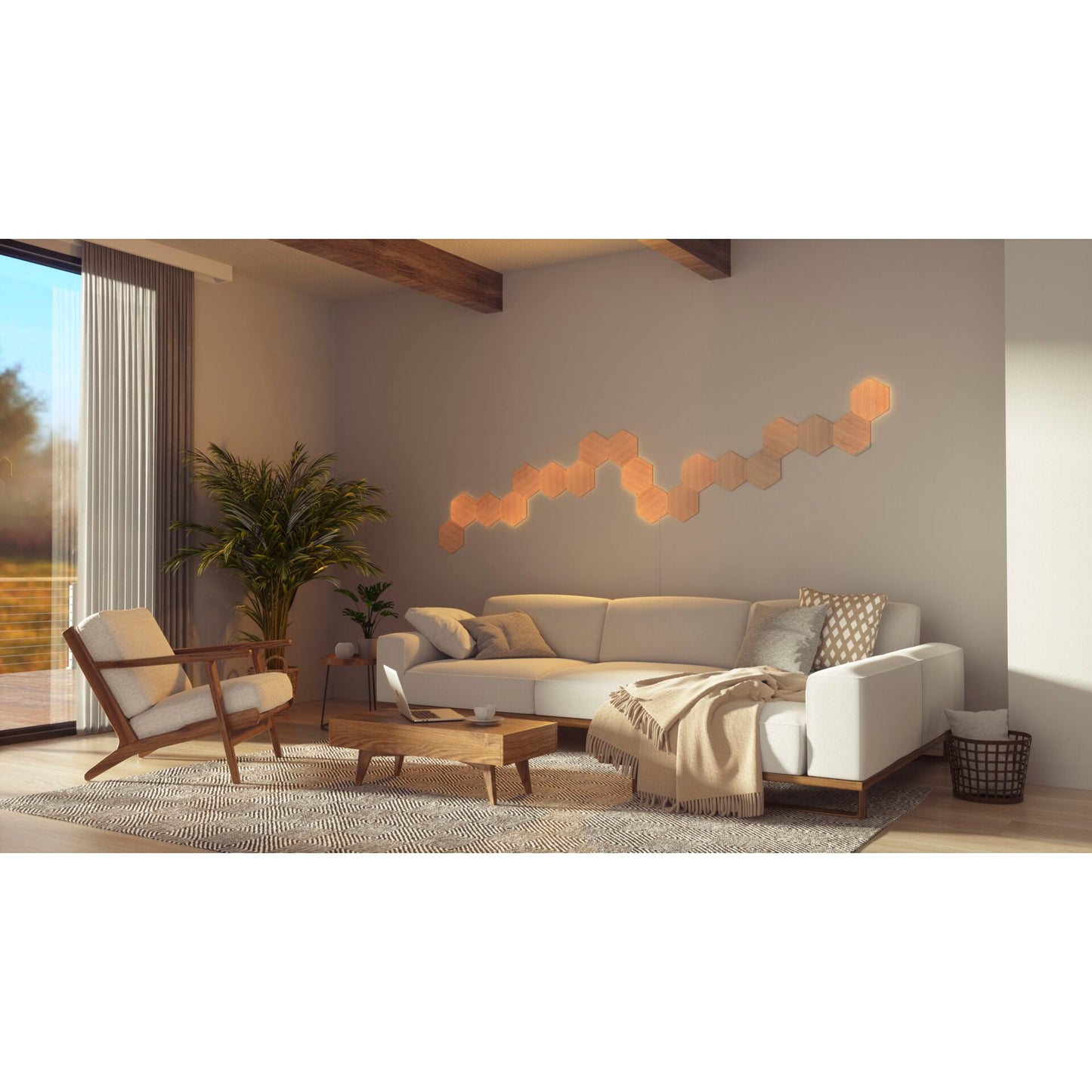 Nanoleaf Elements Wood Look Hexagons Starter Kit - 7PK