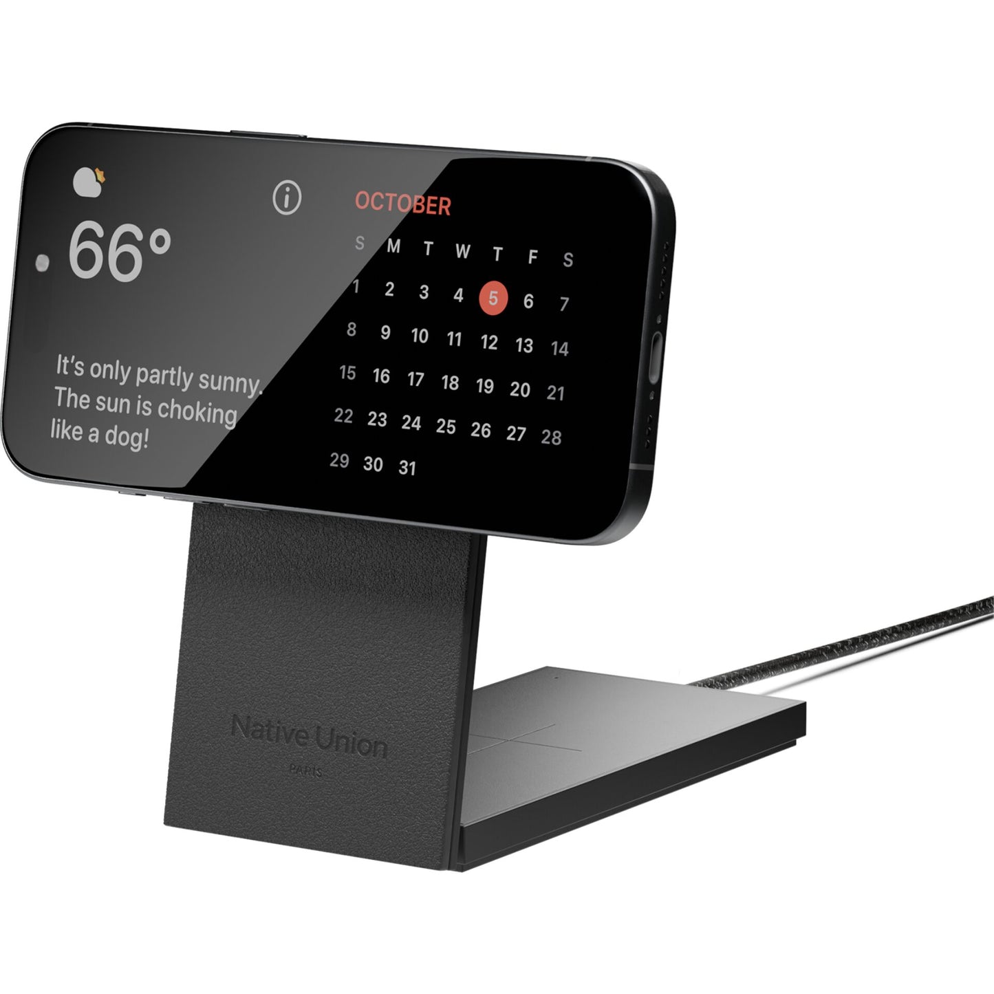 Native Union Rise 2-in-1 Qi2 Magnetic Wireless Charger Black