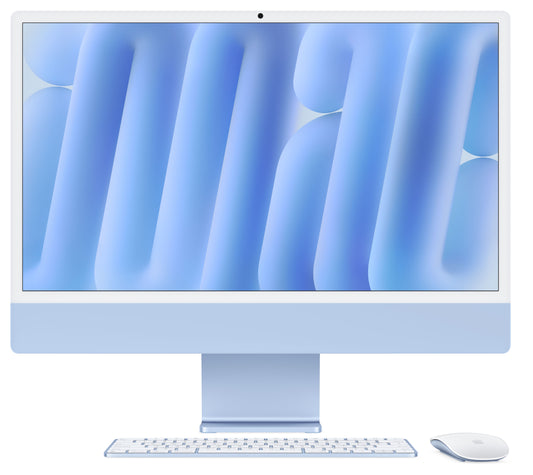 iMac 24" mit 4.5K Retina Display, M4 Chip 8-Core CPU und 8-Core GPU, 16GB, 256GB SSD, blau