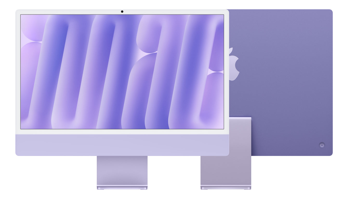 iMac 24" mit 4.5K Retina Display, M4 Chip 8-Core CPU und 8-Core GPU, 16GB, 256GB SSD, violett