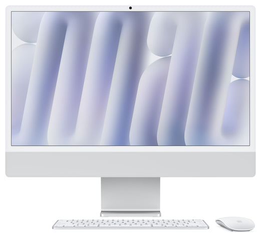 iMac 24" mit 4.5K Retina Display mit Nanotexturglas, M4 Chip 10-Core CPU und 10-Core GPU, 16GB, 256GB SSD, silber