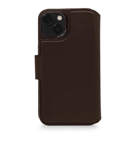 Decoded - Leather Detachable Wallet for iPhone 14 Plus - Chocolate Brown