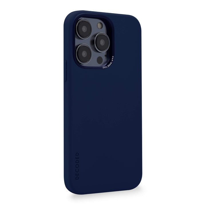 Decoded - AntiMicrobial Silicone Backcover | iPhone 14 Pro Max (6.7 inch) - Navy Peony