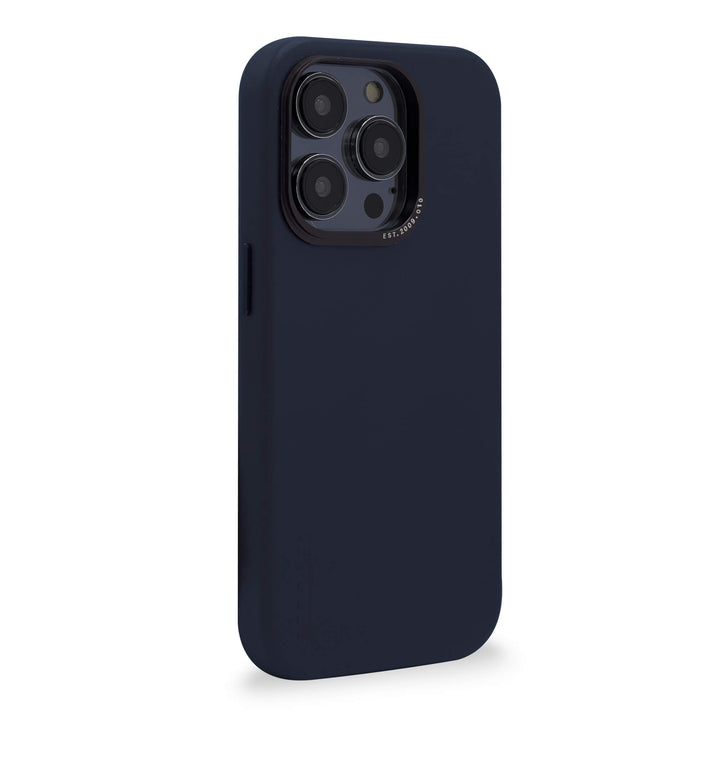 Decoded - Leather Backcover for iPhone 14 Pro - Steel Blue