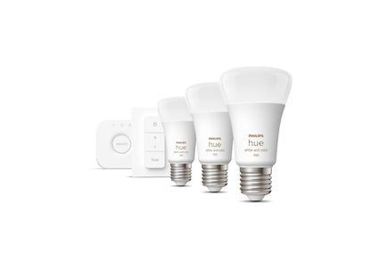 Philips Hue White & Col. Amb. E27 3er Starter Set inkl. DimmerSwitch 75W