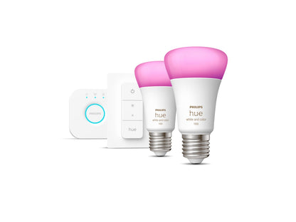 Philips Hue White & Col. Amb. E27 2er Starter Set 2x806lm Bluetooth, Dimmschalter