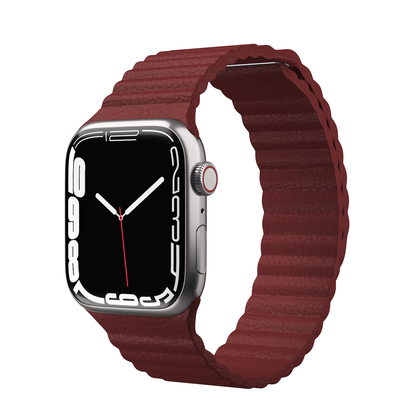 NEXT.ONE Magnetic leather loop for Apple Watch 1/2/3/4/5/6/7/8/Ultra 42/44/49mm red