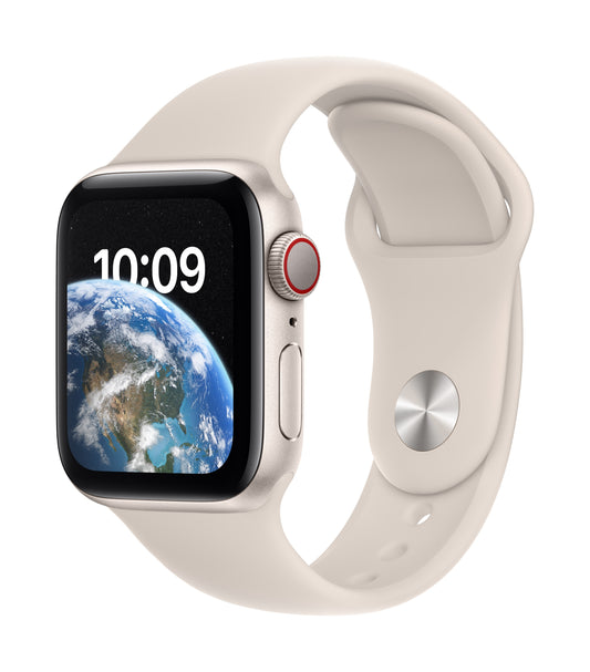 Apple Watch SE GPS + Cellular, Aluminium sternenlicht, 40 mm mit Sportarmband, sternenlicht