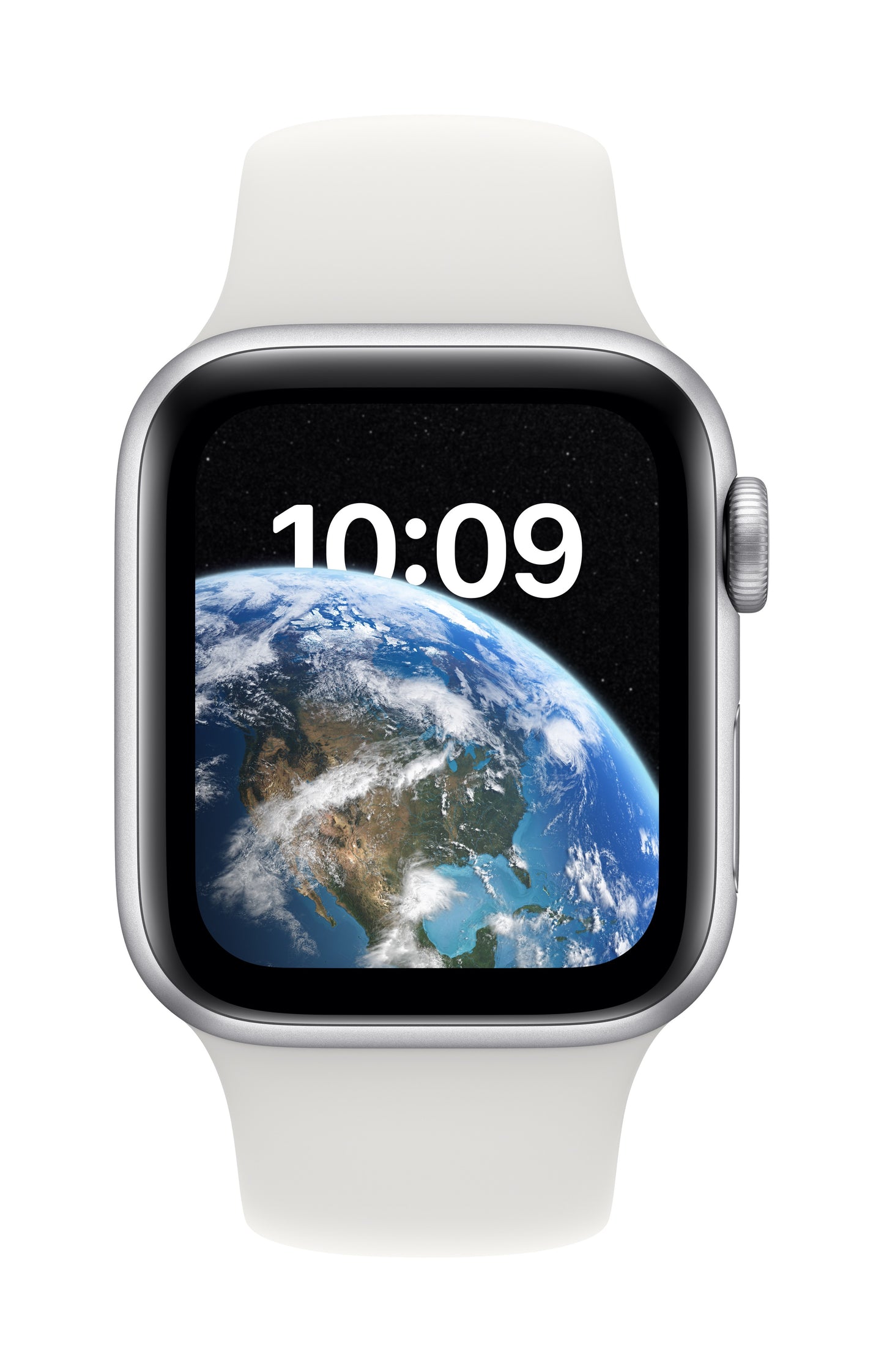 Apple Watch SE GPS, Aluminium silber, 40 mm mit Sportarmband, weiß