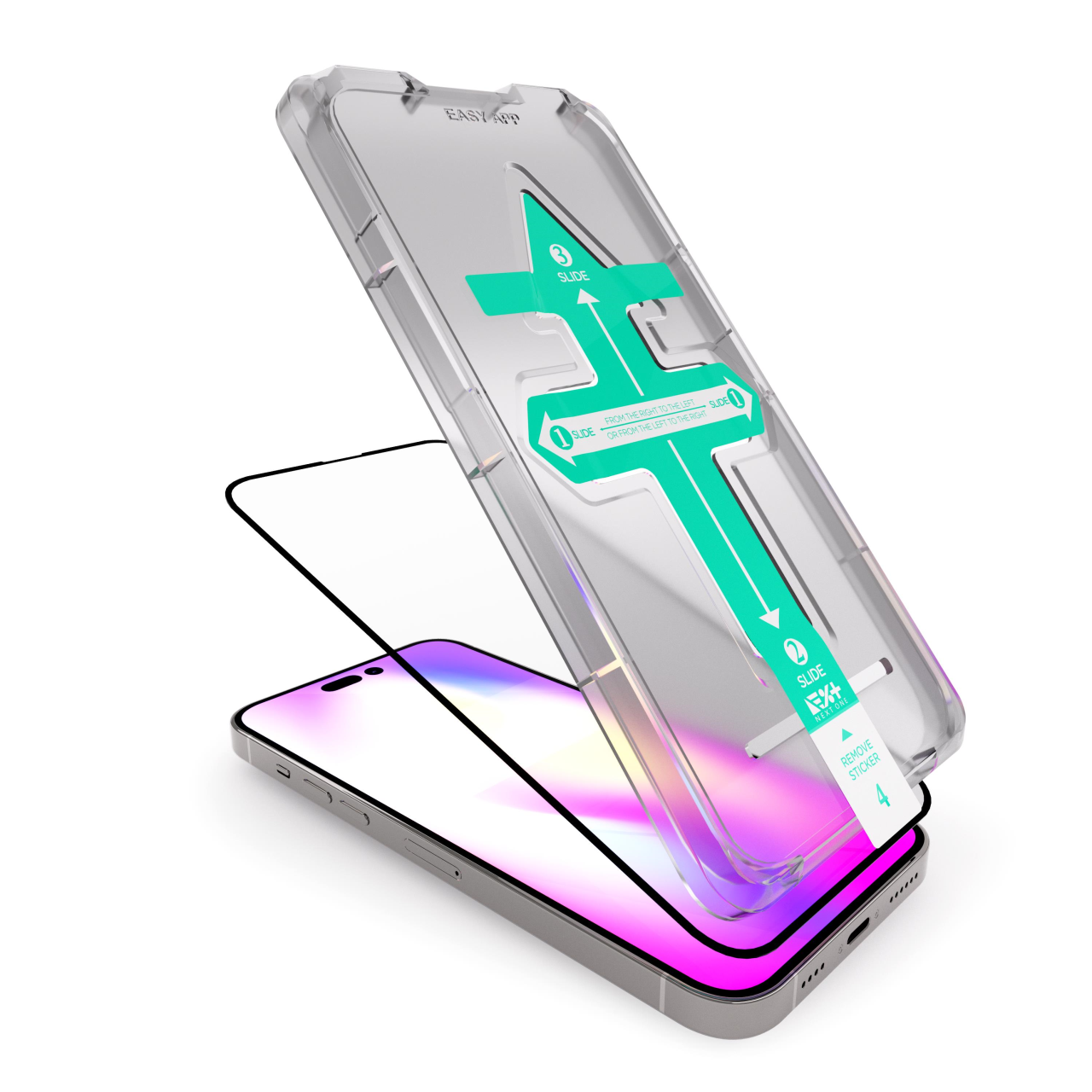 NEXT.ONE iPhone Schutzglas mit Anbringhilfe - iPhone 14 Pro Max