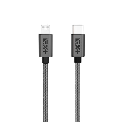 NEXT.ONE USB-C auf Lightning Kabel aus Metall Apple Zertifiziert 1,2m - Space Grau