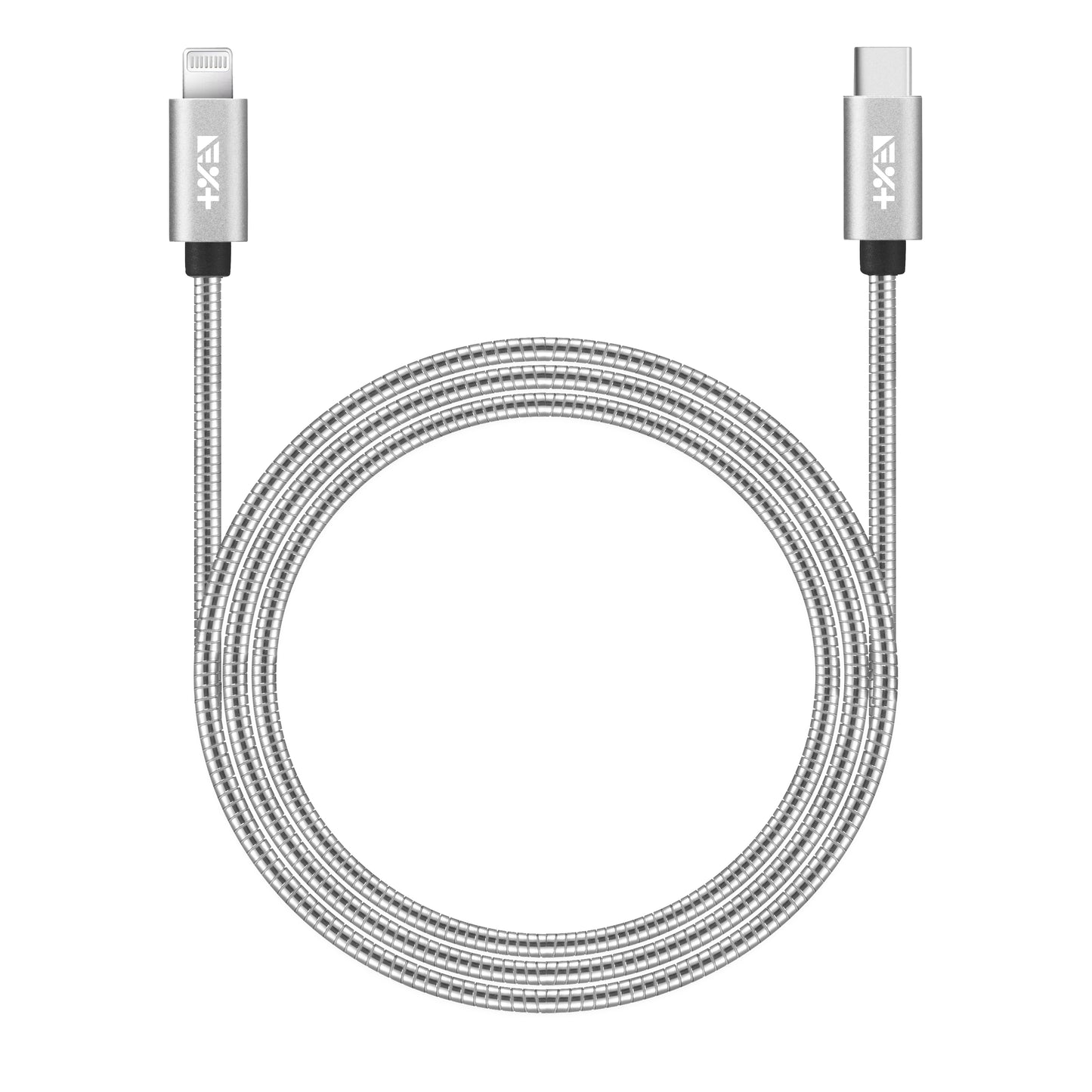 NEXT.ONE USB-C auf Lightning Kabel aus Metall Apple Zertifiziert 1,2m - Silber