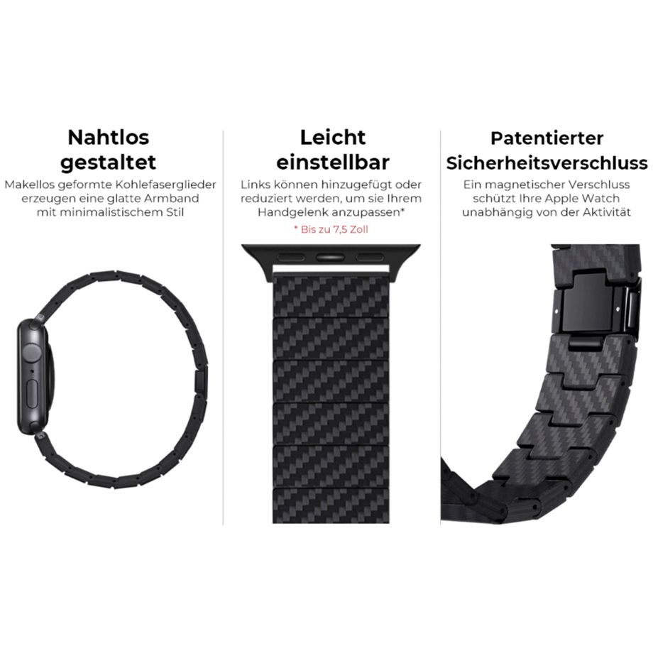 Pitaka Carbon Fiber Link Bracelet Modern Band 38/40/41mm