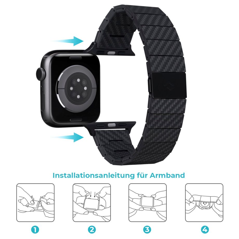 Pitaka Carbon Fiber Link Bracelet Modern Band 42/44/45/49mm