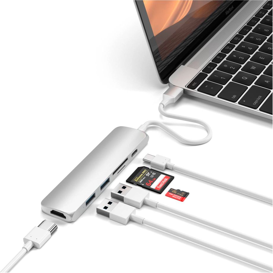 Satechi Type-C USB Passthrough HDMI Hub V2 silver