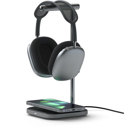 Satechi 2in1 Headphone Stand with Wireless Charger Space Gray