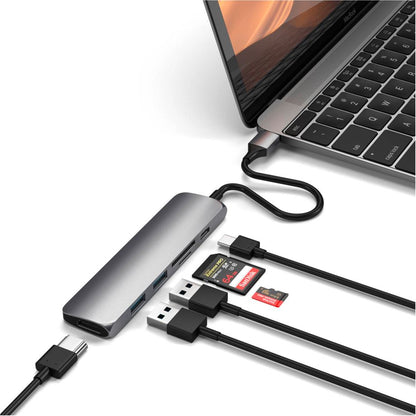 Satechi Type-C USB Passthrough HDMI Hub V2 space gray