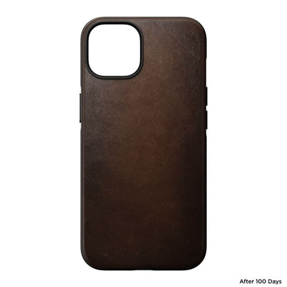 Nomad Modern Leather Case iPhone 14 Rustic Brown