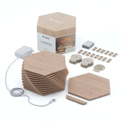 Nanoleaf Elements Wood Look Hexagons Starter Kit - 13 PK