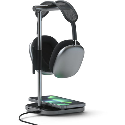 Satechi 2in1 Headphone Stand with Wireless Charger Space Gray