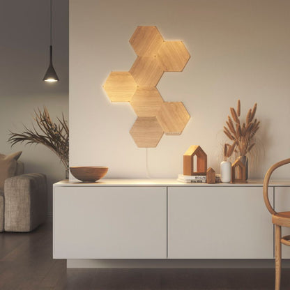 Nanoleaf Elements Wood Look Hexagons Starter Kit - 7PK