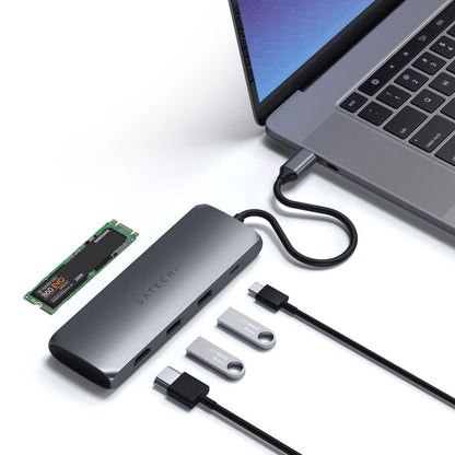 Satechi USB-C Hybrid Multiport Adapter with SSD Enclosure gray