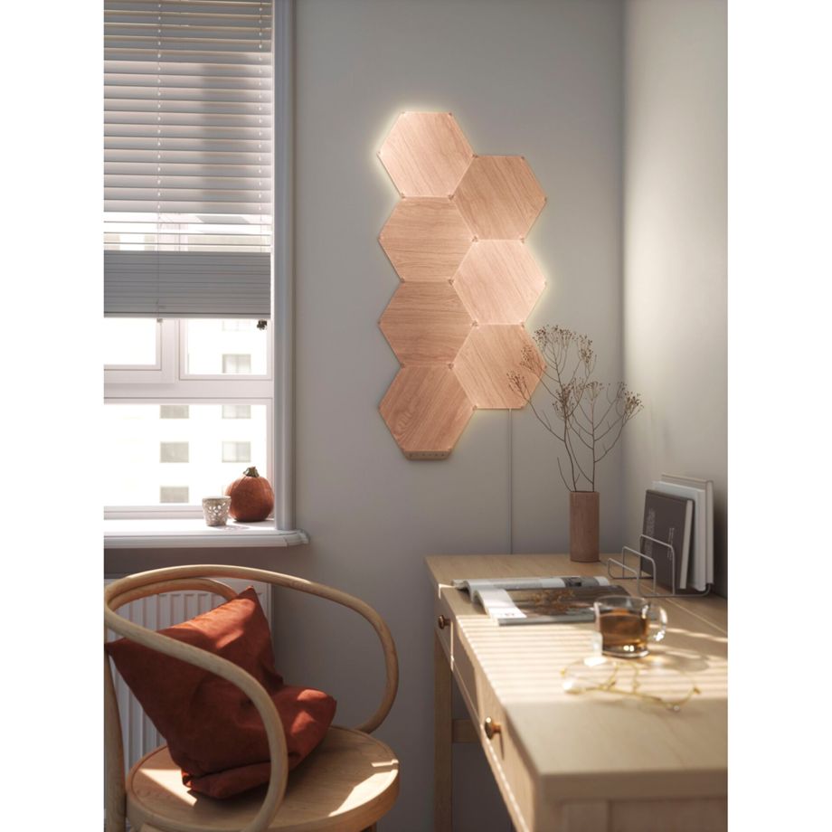 Nanoleaf Elements Wood Look Hexagons Starter Kit - 7PK