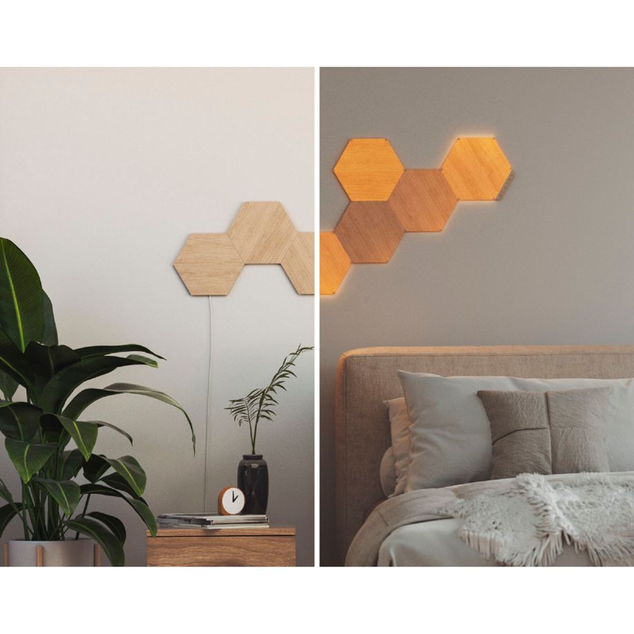 Nanoleaf Elements Wood Look Hexagons Starter Kit - 7PK